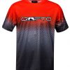 Carbon Fade Short Sleeve Riding Jersey in Grey and Red