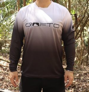 CROFTO Fade LONG SLEEVE Riding Jersey in Grey & White